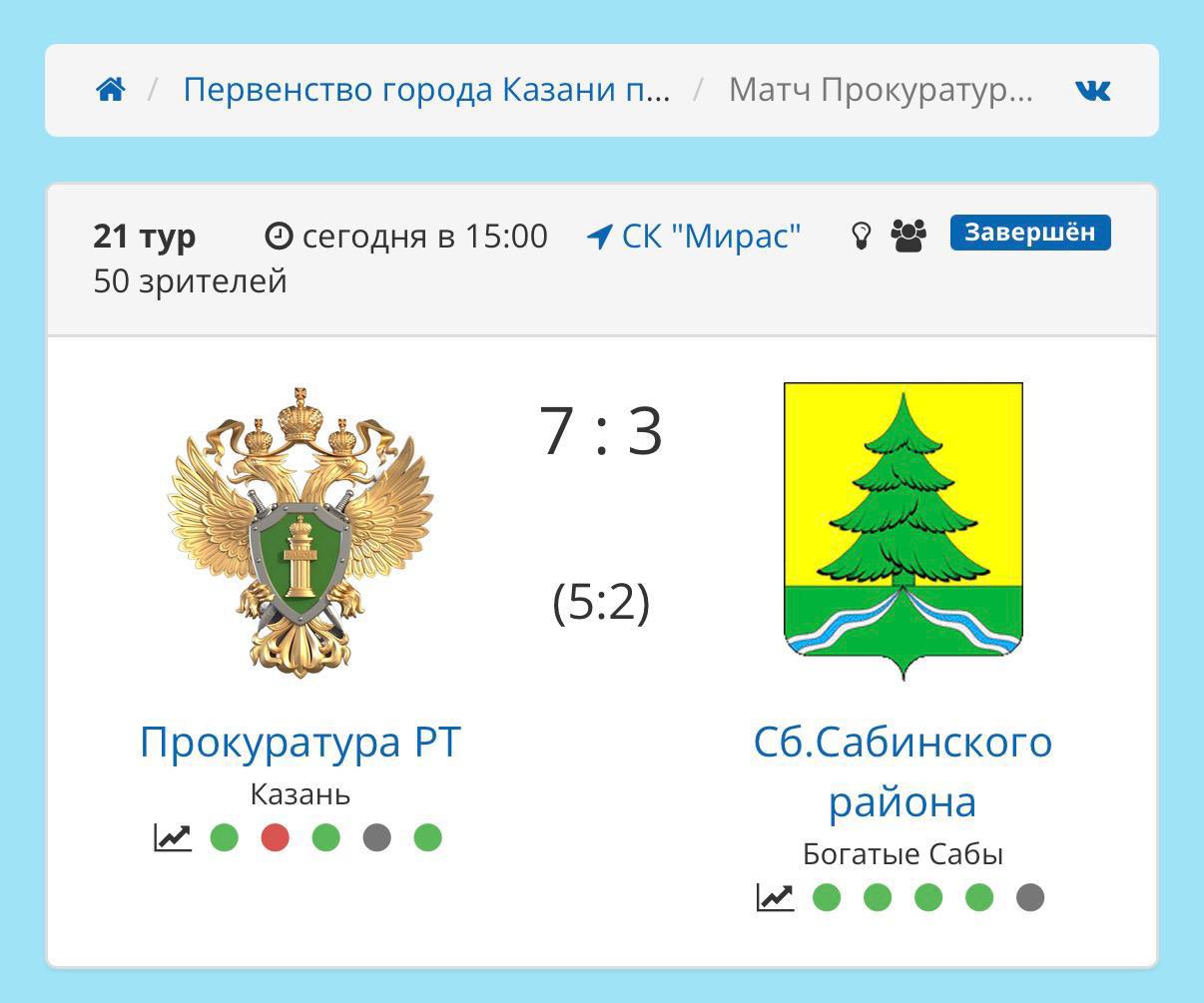 Прокуратура РТ — Сабинский район: уверенная победа на футбольном поле! Прокуратура РТ — Сабинский район: уверенная победа на футбольном поле!