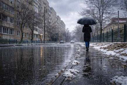 Первый весенний дождь и гололёд