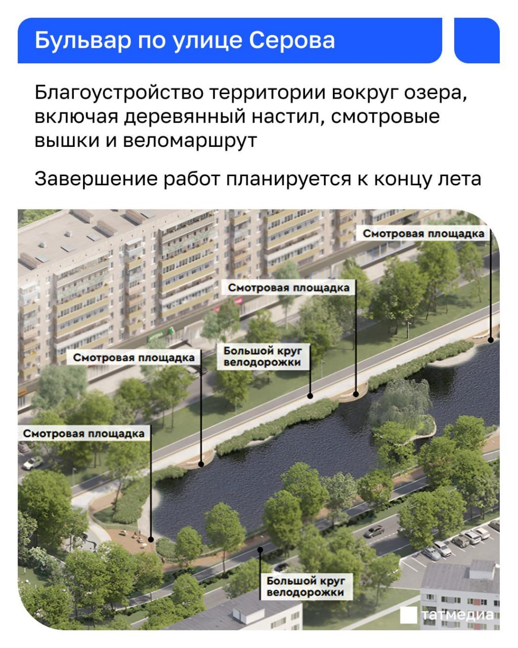 В Казани благоустроят пять общественных пространств в 2026 году В Казани благоустроят пять общественных пространств в 2026 году