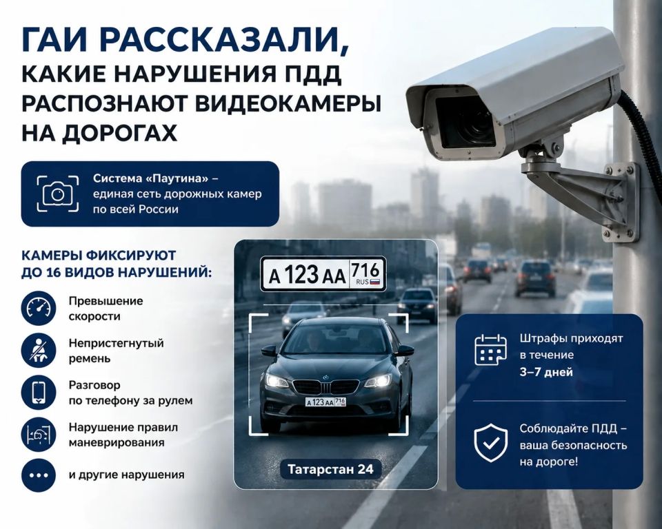 В ГАИ рассказали, какие нарушения ПДД фиксируют дорожные камеры