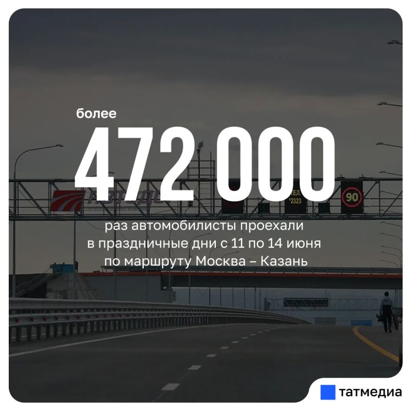 Трафик на трассе М-12 от Москвы до Казани за год вырос на 20%