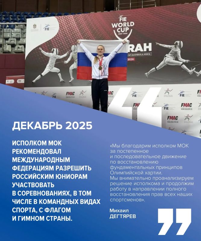 Хроника возвращения. В 2024 году Минспорт России взял курс на полноценное возвращение российского спорта на крупнейшие международные соревнования Хроника возвращения. В 2024 году Минспорт России взял курс на полноценное возвращение российского спорта на крупнейшие международные соревнования