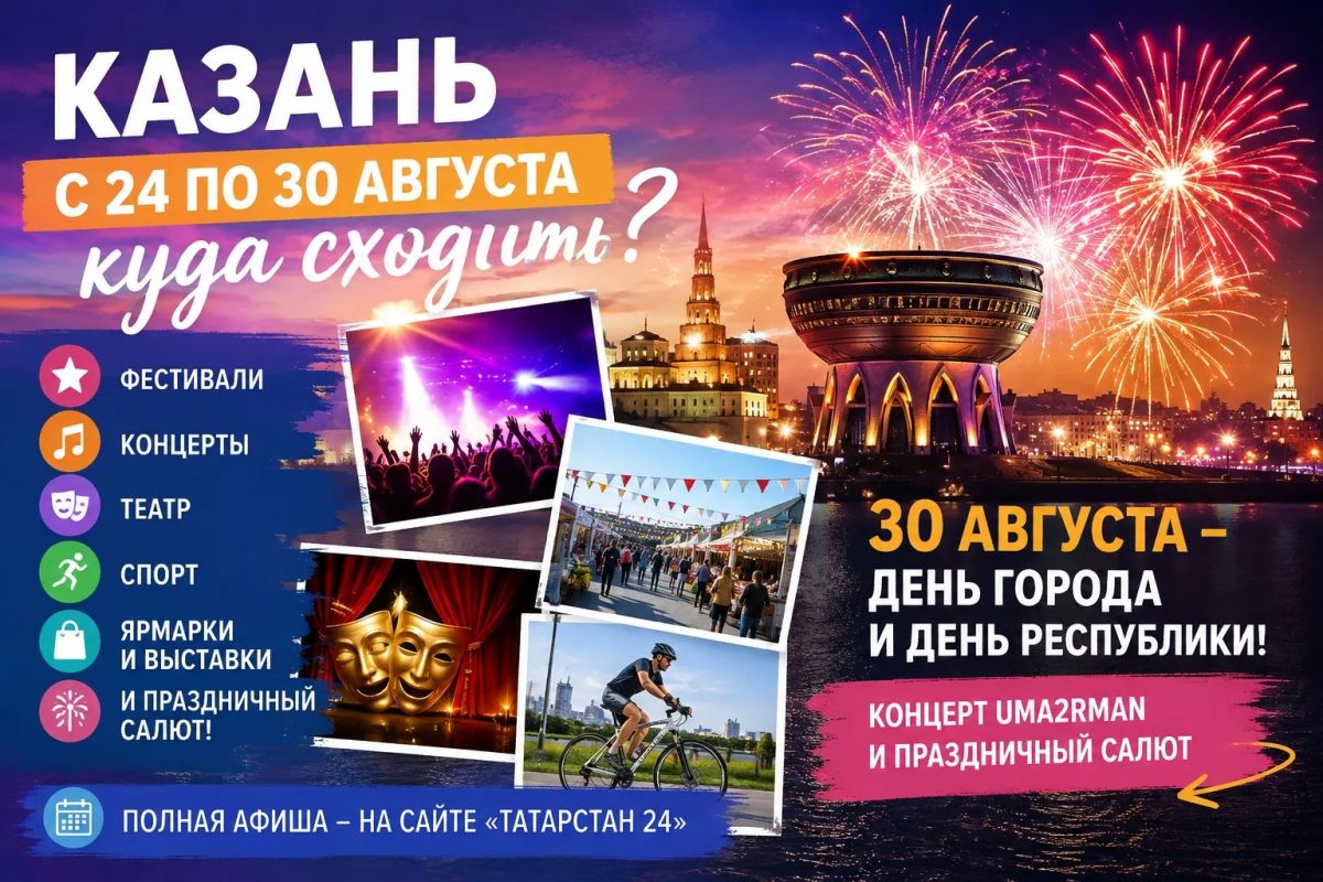 От фестивалей до салюта: чем заняться в Казани с 24 по 30 августа