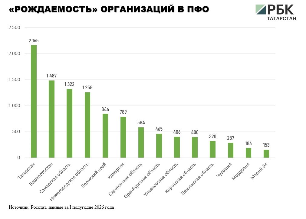 В Татарстане в первом полугодии 2026 года официально ликвидировали более 3,5 тыс В Татарстане в первом полугодии 2026 года официально ликвидировали более 3,5 тыс
