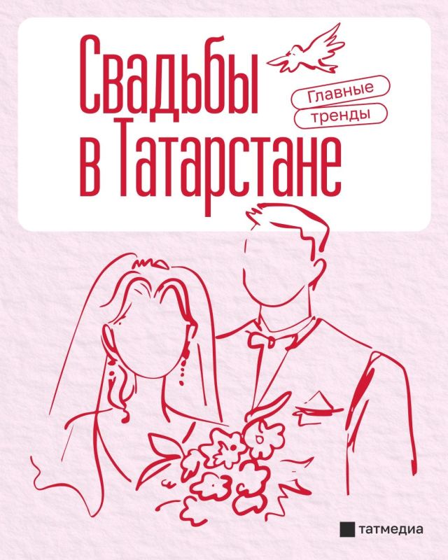 Национальные костюмы и роспись на крыше «Чаши»: свадебные тренды в Татарстане