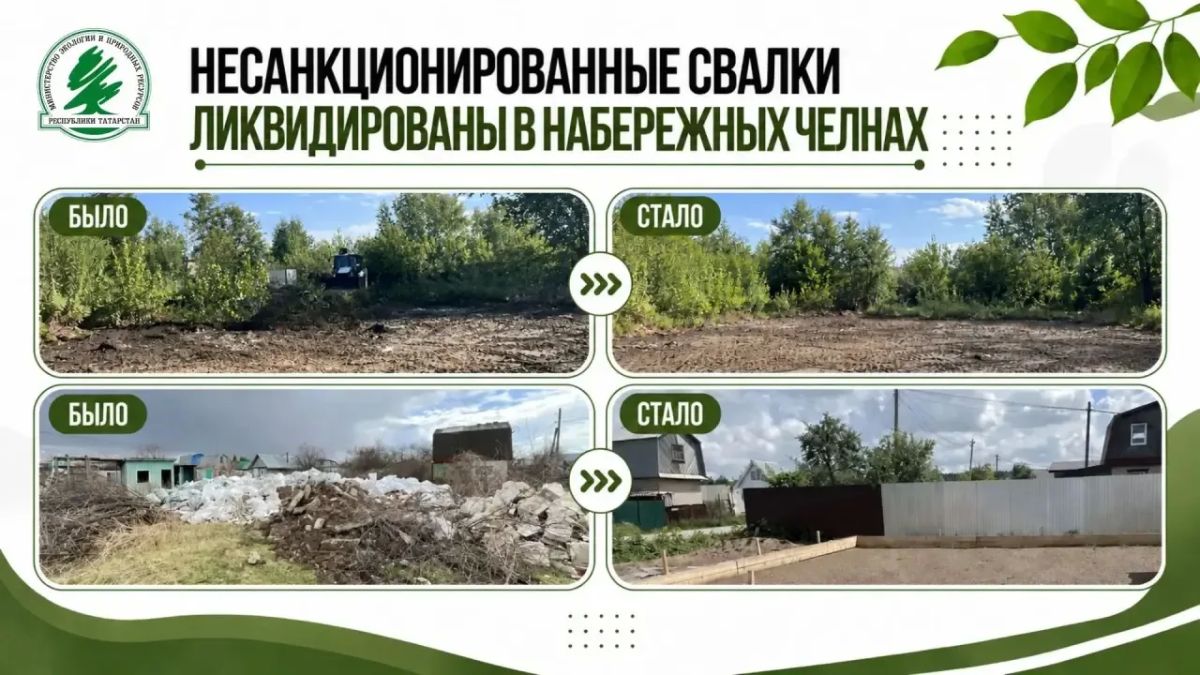 Две несанкционированные свалки ликвидированы в Набережных Челнах