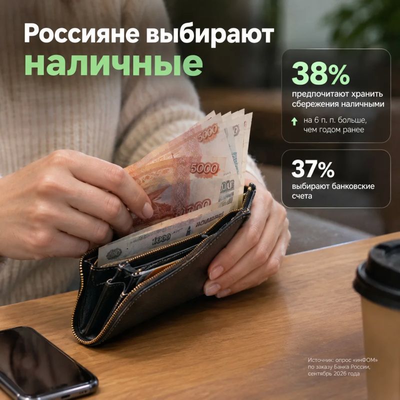 38% россиян предпочитают хранить сбережения наличными