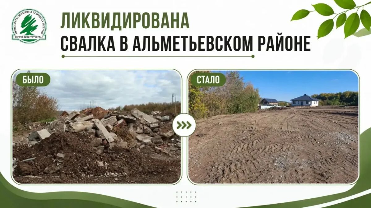 В Альметьевске ликвидирована свалка площадью более 500 кв. м