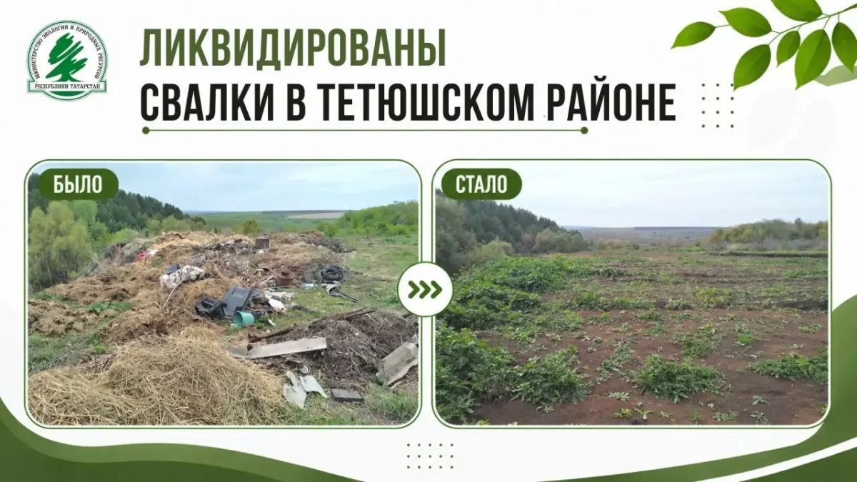 Три крупные свалки ликвидированы за счет "зеленых" денег в Тетюшском районе
