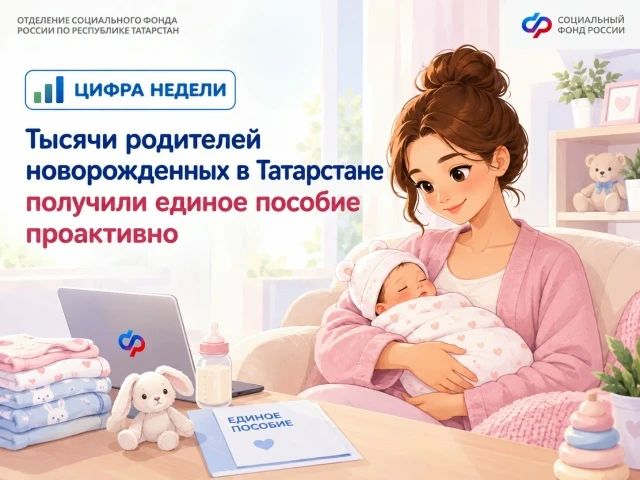 Цифра недели: тысячи родителей новорожденных в Татарстане получили единое пособие проактивно