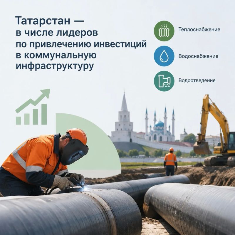 Татарстан вошел в число регионов-лидеров по привлечению инвестиций в коммунальную инфраструктуру