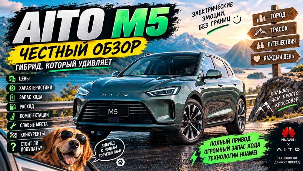 Почти 500 сил и до 180 км на электротяге: чем интересен AITO M5