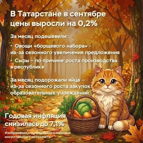 Узнать подробнее о том, что происходило с ценами в Татарстане в сентябре, можно в материале на сайте Банка России –